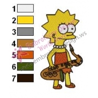 The Musician Lisa Simpson Embroidery Design